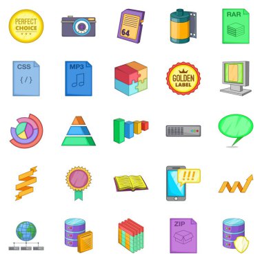 Kanıt Icons set, karikatür tarzı