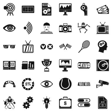 Video formatı Icons set, basit tarzı