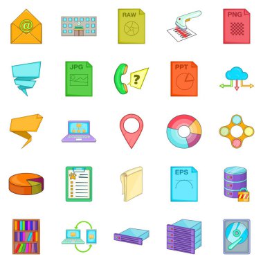 Bilgi Icons set, karikatür tarzı