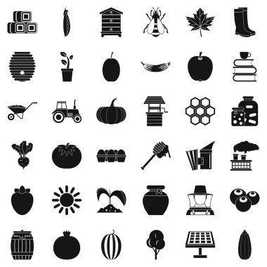 İyi vitamin Icons set, basit tarzı