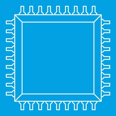 Bilgisayar mikroçip simgesi anahat
