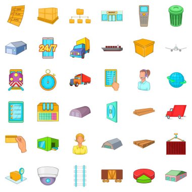Teslimat Icons set, karikatür tarzı