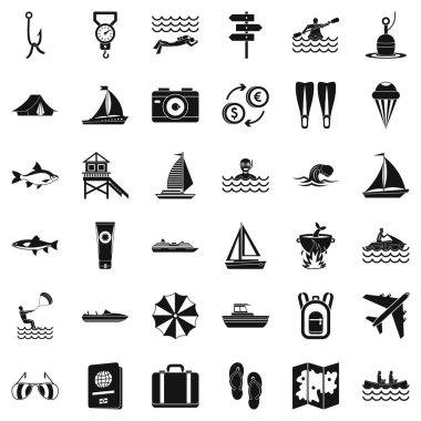 Yaz Icons set, basit stil su