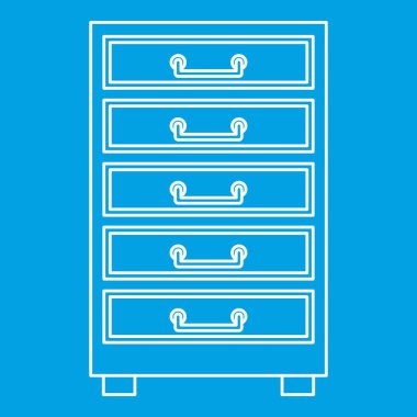 Ahşap kabin ve çekmeceler simgesi anahat