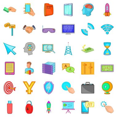 Web Tasarımcı Icons set, karikatür tarzı