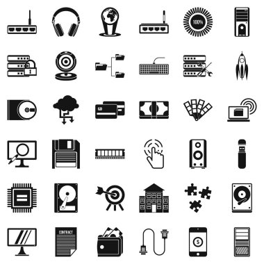 Web ilerleme Icons set, basit tarzı