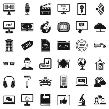 Web ekipman Icons set, basit tarzı