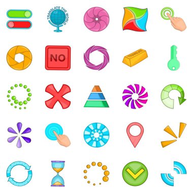 Düğme simgeler kümesi, karikatür tarzı