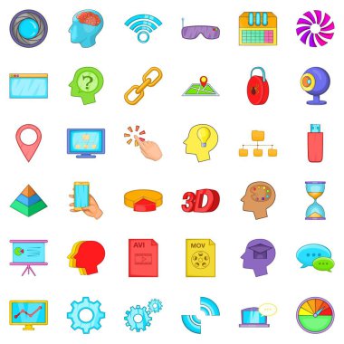 Web fikir Icons set, karikatür tarzı