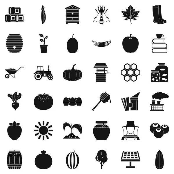 İyi vitamin Icons set, basit tarzı