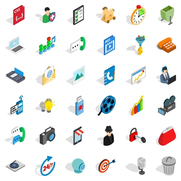 Set von Web-Busket-Icons, isometrischer Stil — Stockvektor