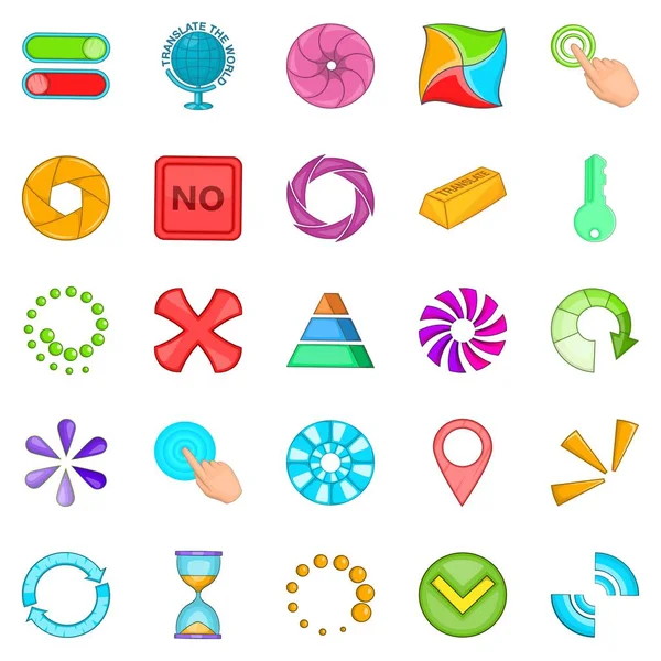 Conjunto de iconos de botón, estilo de dibujos animados — Vector de stock