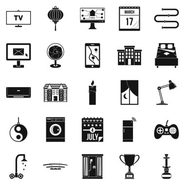 Konut Icons set, basit tarzı