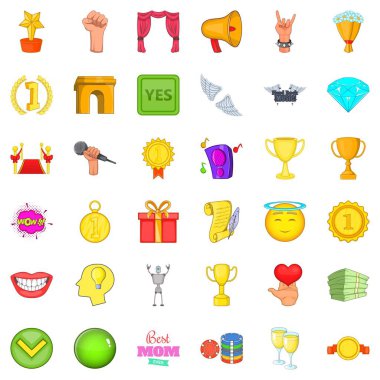 İlk yer Icons set, karikatür tarzı