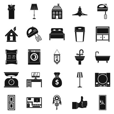 Yerleşim Icons set, basit tarzı