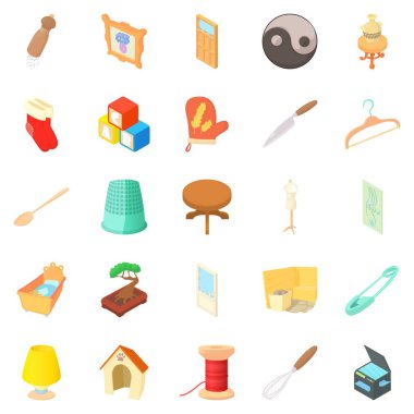 Evleri şeyler Icons set, karikatür tarzı
