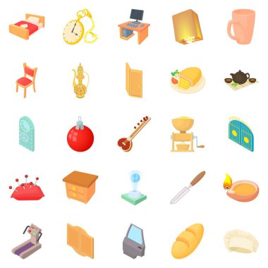 Ev Icons set çizgi film tarzı