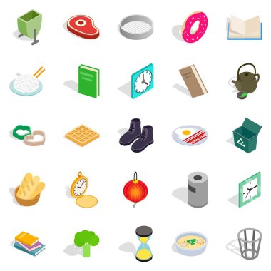 İç Icons set, izometrik stili