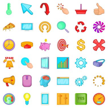 İşyeri Icons set, karikatür tarzı