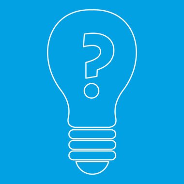 Ampul simgesi anahat içinde soru işareti ile