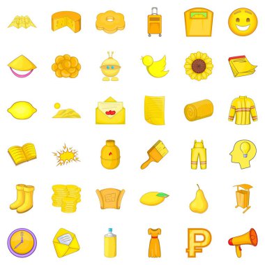 Sarı şişe Icons set, karikatür tarzı
