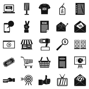 Dijital çağın Icons set, basit tarzı