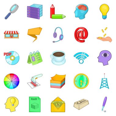 Gelir Icons set, karikatür tarzı