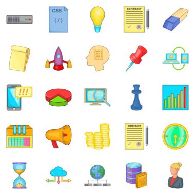 Online simgeler kümesi kazanç, karikatür tarzı