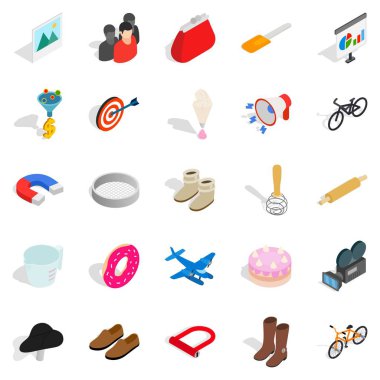 Bilgisayar teknisyeni Icons set, izometrik stili