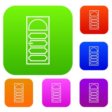 Kemerli bir cam ile ahşap kapı koleksiyonu ayarla