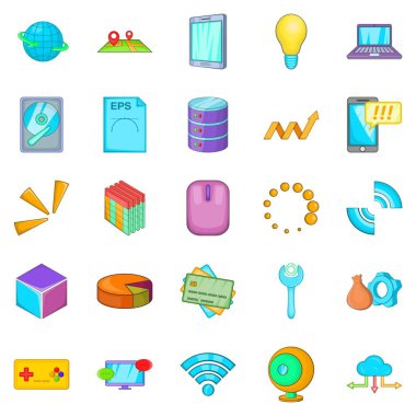 Veri merkezi simgeler kümesi, karikatür tarzı