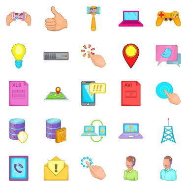 Bu uzman simgeler ayarla, çizgi film tarzı