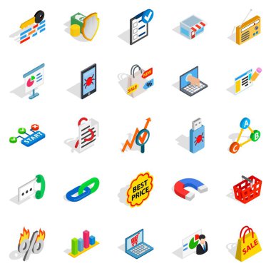 BT mühendislik Icons set, izometrik stili