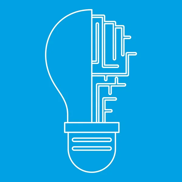 Circuit board inside light bulb icon outline — Stock Vector