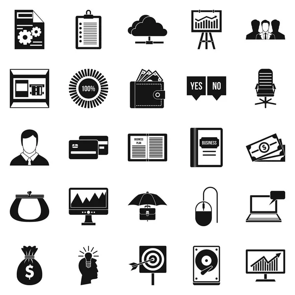 Conjunto de iconos del servidor, estilo simple — Archivo Imágenes Vectoriales