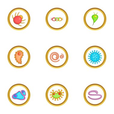 Biyoloji Icons set, karikatür tarzı