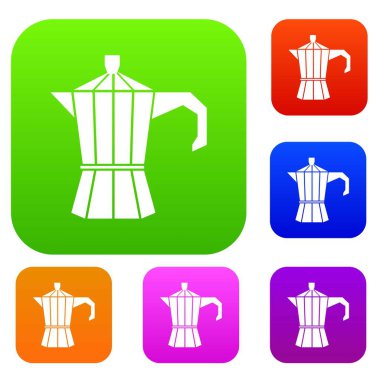 Çelik retro kahve kap koleksiyonu ayarla