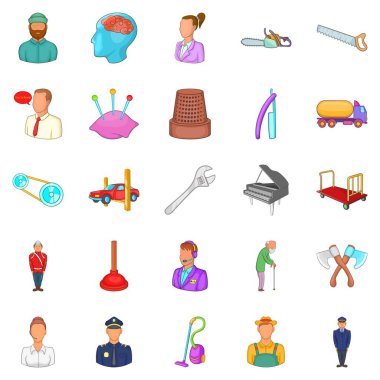 İşlemleri Icons set, karikatür tarzı