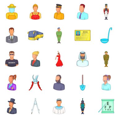 Sanayi Icons set, karikatür tarzı