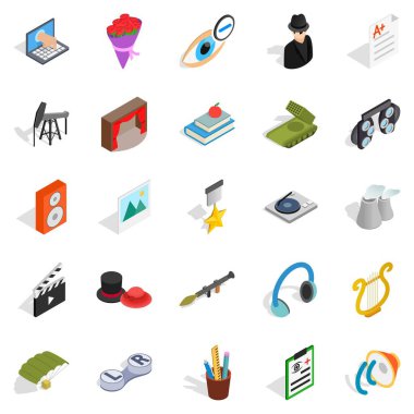 İşleyen Icons set, izometrik stili