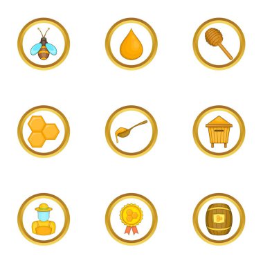 Arıcılar Icons set, karikatür tarzı rekabet