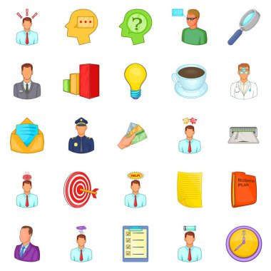 Evden Icons set, karikatür tarzı