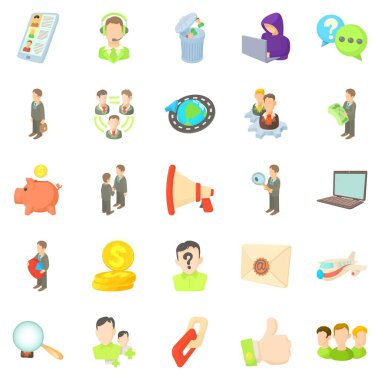 Sözleşme iş Icons set, karikatür tarzı