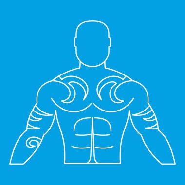 Kaslı adam dövme simgesi anahat ile