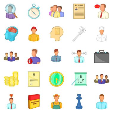 Vacancy Icons set, karikatür tarzı