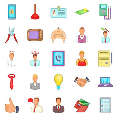 Icons set, karikatür tarzı sunuyoruz