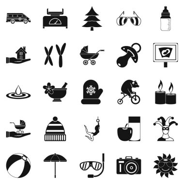 Gevşeme Icons set, basit tarzı