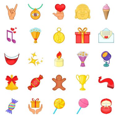 Haz Icons set, karikatür tarzı