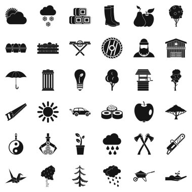 Bahçe Icons set, basit tarzı