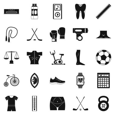 Kettlebell Icons set, basit tarzı